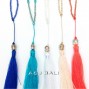 five color tassels bead necklaces budha silver caps bali
