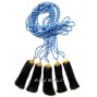 golden caps tassels necklaces long seed beads stone blue