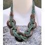 5 coins organic wood ethnic necklaces beads turquoise
