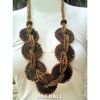 natural sono wooden necklaces sunflowers golden