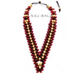 bali wood beaded color necklaces ethnic design hand made