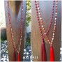 agate full stone beads necklace tassels pendant 2color fashion bali
