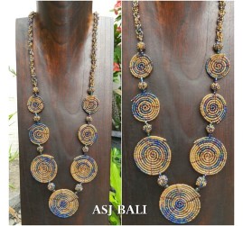 full beads necklaces circle mate ornament 2color fashion golden shine