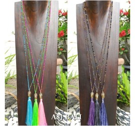 bali budha heads mix color pendant necklaces beads crystal fashion