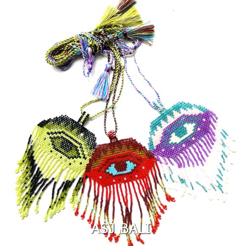 evil eyes miyuki beads 3color necklaces pendant nylon strings