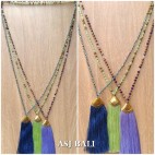 balinese tassels necklace crystal beads handmade fashion 3color