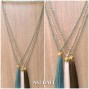 crystal beads tassel pendant golden chrome king caps necklace fashion