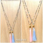 small budha head chrome tassel necklaces crystal beads mix color