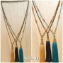 mix beads pendant tassels golden caps fashion necklaces 3color