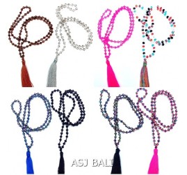 8color crystal beads tassels necklaces mix style fashions