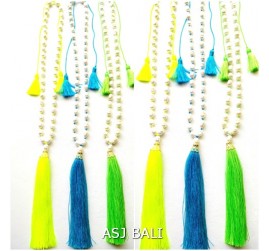 full fresh water pearls necklaces tassels pendant 3color handmade