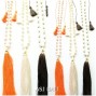 full fresh water pearls necklaces tassels pendant 3color mix
