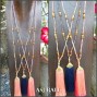 3color tassels gold caps necklaces pendant mix beads fashion