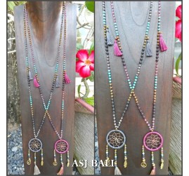 dream catcher necklaces pendant charm stone beads handmade