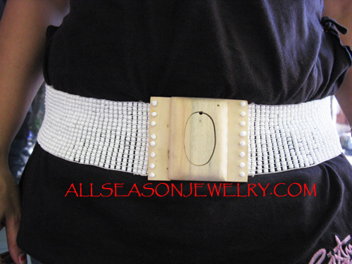 Clasp  5 Choices Details about   Royal Bali Collection SEED BEAD Stretch BELT w/ Wooden Buckle 